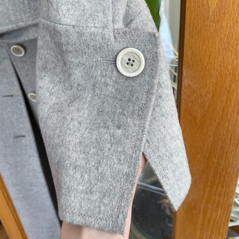 Helmut Lang Light Gray Wool Trench Coat - Picture 4 of 6